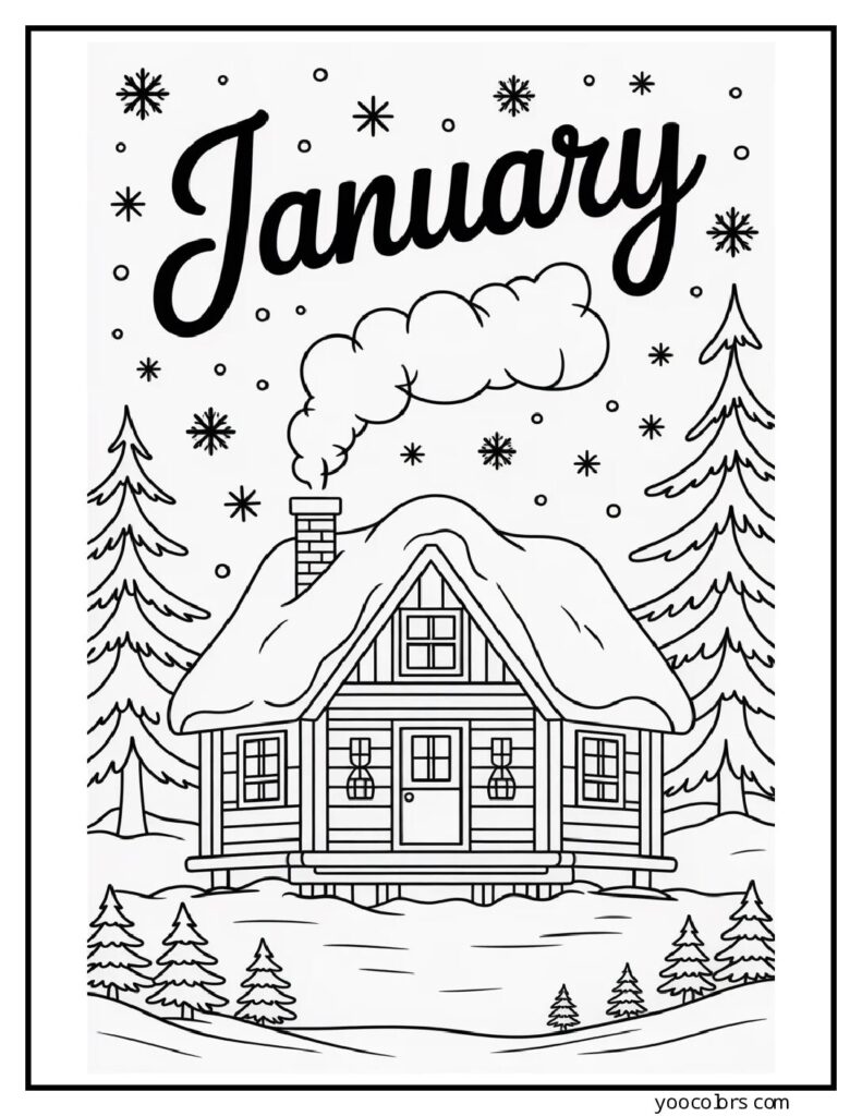 January Coloring Pages - Winter Activites For KIds And Adults 5 january coloring pages pdf