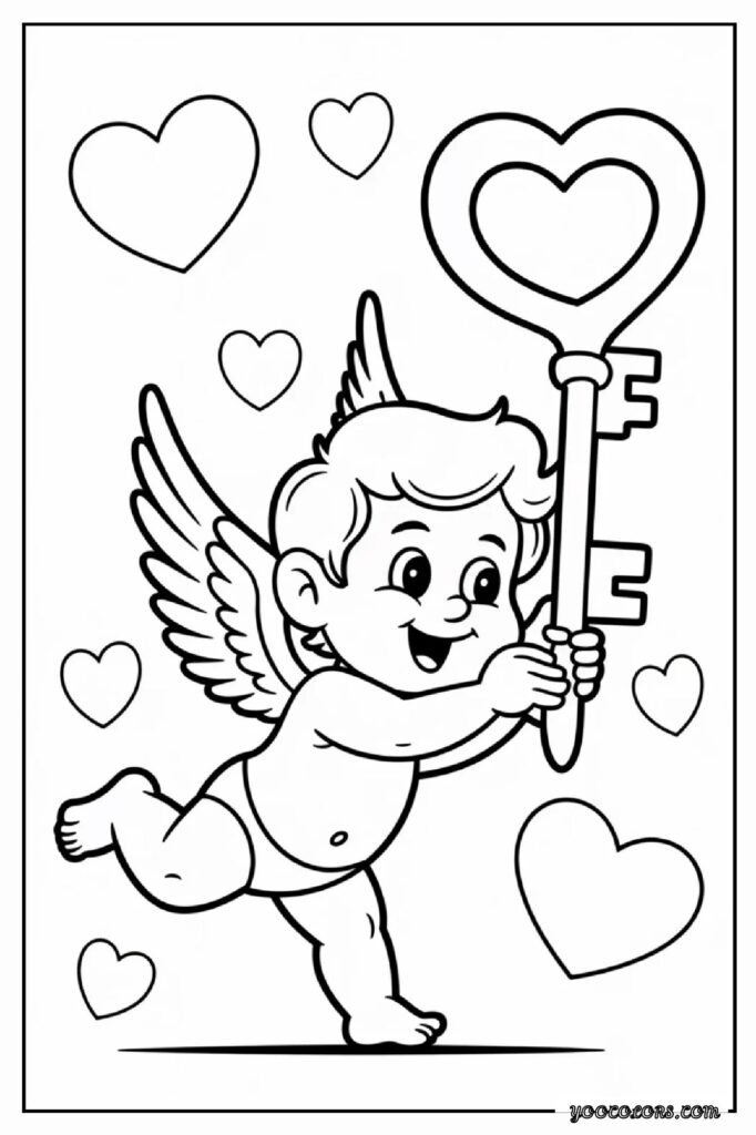 Cupid Coloring Pages: Sweet, Simple & Perfect for Valentine’s Day Fun 28 CUPID COLORING PAGES 4 pdf