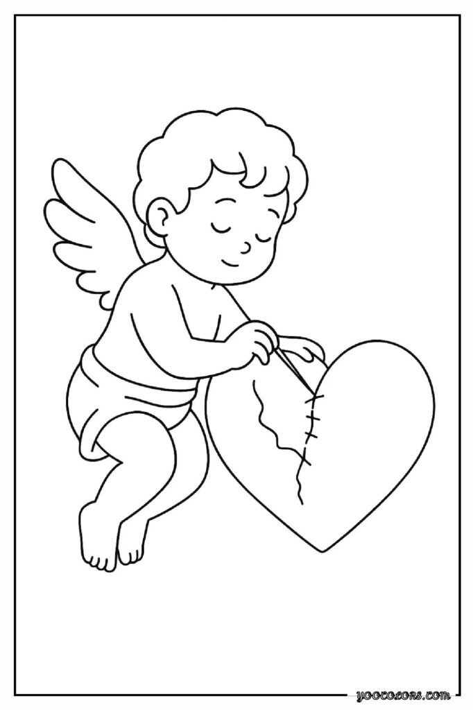 Cupid Coloring Pages: Sweet, Simple & Perfect for Valentine’s Day Fun 27 CUPID COLORING PAGES 7 pdf