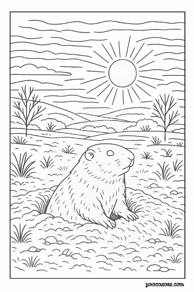 Groundhog Day Coloring Pages: A Fun, Screen-Free Winter Activity Kids Love 21 Groundhog Day Coloring Pages 12 pdf