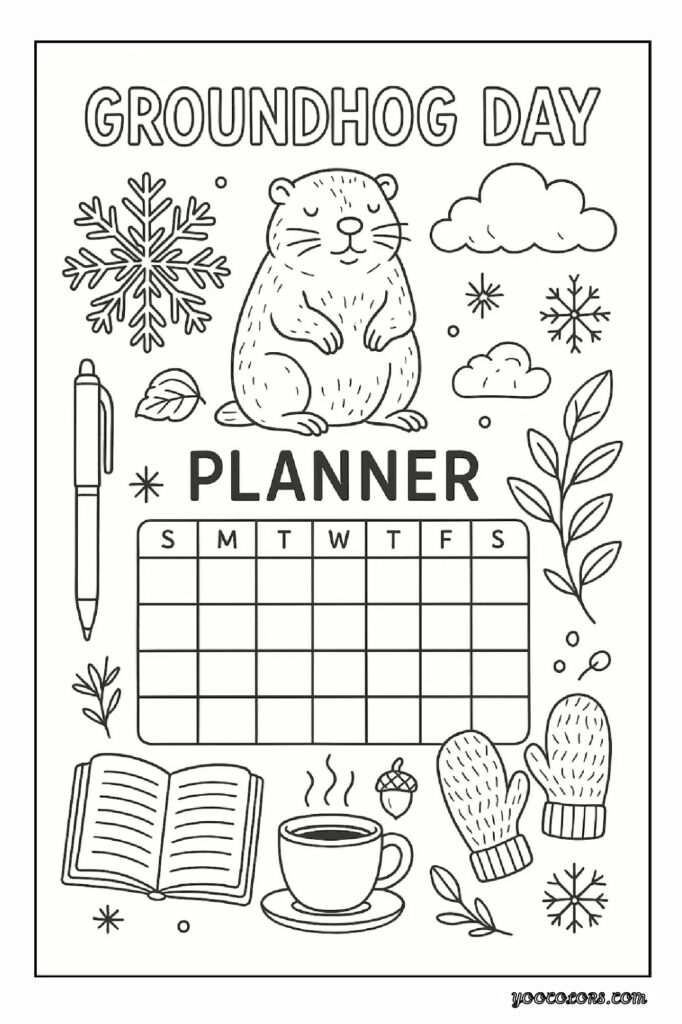 Groundhog Day Coloring Pages: A Fun, Screen-Free Winter Activity Kids Love 19 Groundhog Day Coloring Pages 13 pdf