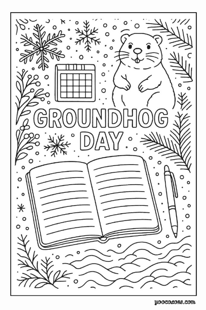 Groundhog Day Coloring Pages: A Fun, Screen-Free Winter Activity Kids Love 15 Groundhog Day Coloring Pages 18 pdf