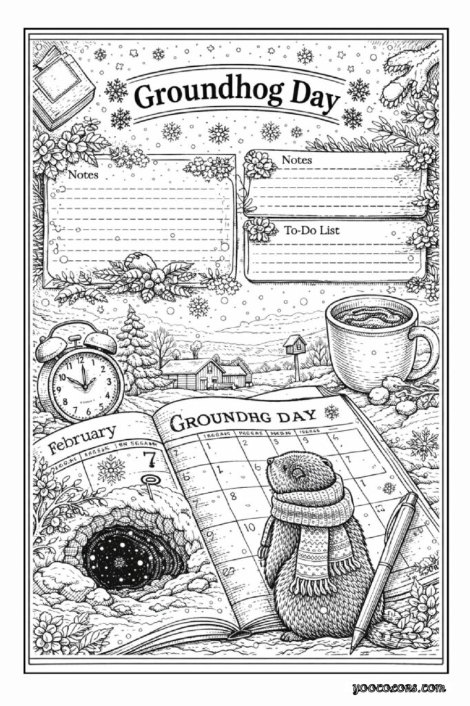 Groundhog Day Coloring Pages: A Fun, Screen-Free Winter Activity Kids Love 3 Groundhog Day Coloring Pages 30 pdf