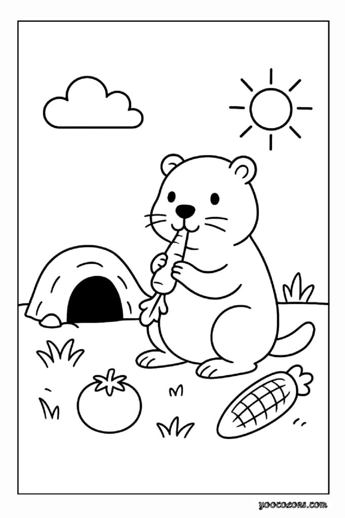 Groundhog Day Coloring Pages: A Fun, Screen-Free Winter Activity Kids Love 24 Groundhog Day Coloring Pages 7 pdf