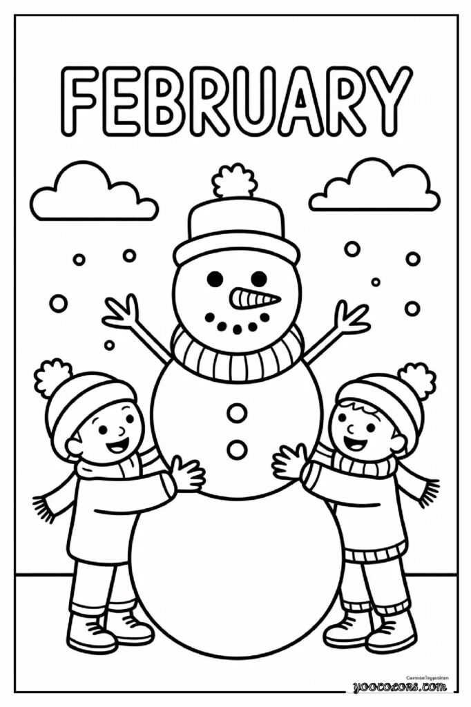 February Coloring Pages: Cozy Winter Fun, Love-Themed Art, and Creative Moments 2 february coloring pages 1 pdf