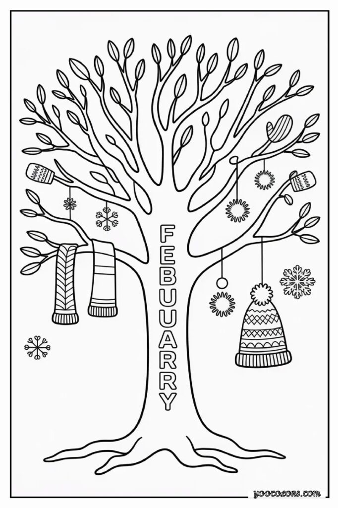 February Coloring Pages: Cozy Winter Fun, Love-Themed Art, and Creative Moments 20 february coloring pages 19 pdf