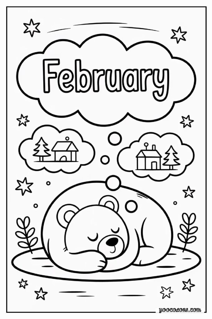 February Coloring Pages: Cozy Winter Fun, Love-Themed Art, and Creative Moments 6 february coloring pages 6 pdf
