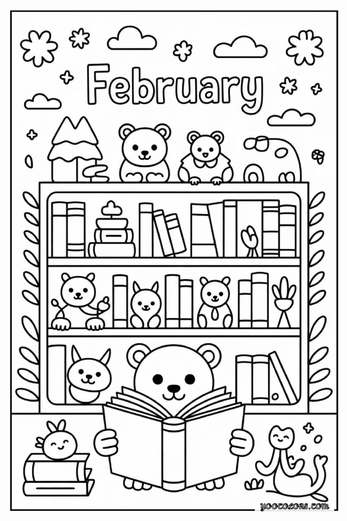 February Coloring Pages: Cozy Winter Fun, Love-Themed Art, and Creative Moments 8 february coloring pages 8 pdf