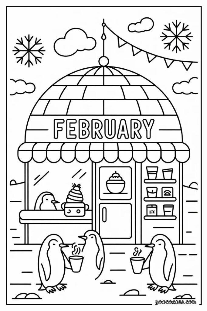 February Coloring Pages: Cozy Winter Fun, Love-Themed Art, and Creative Moments 10 february coloring pages 9 pdf