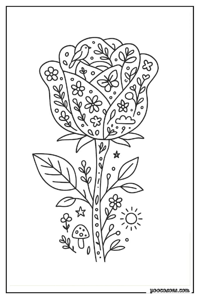 Rose Coloring Pages: A Timeless, Creative Escape for Kids and Adults 31 rose coloring pages 32 pdf