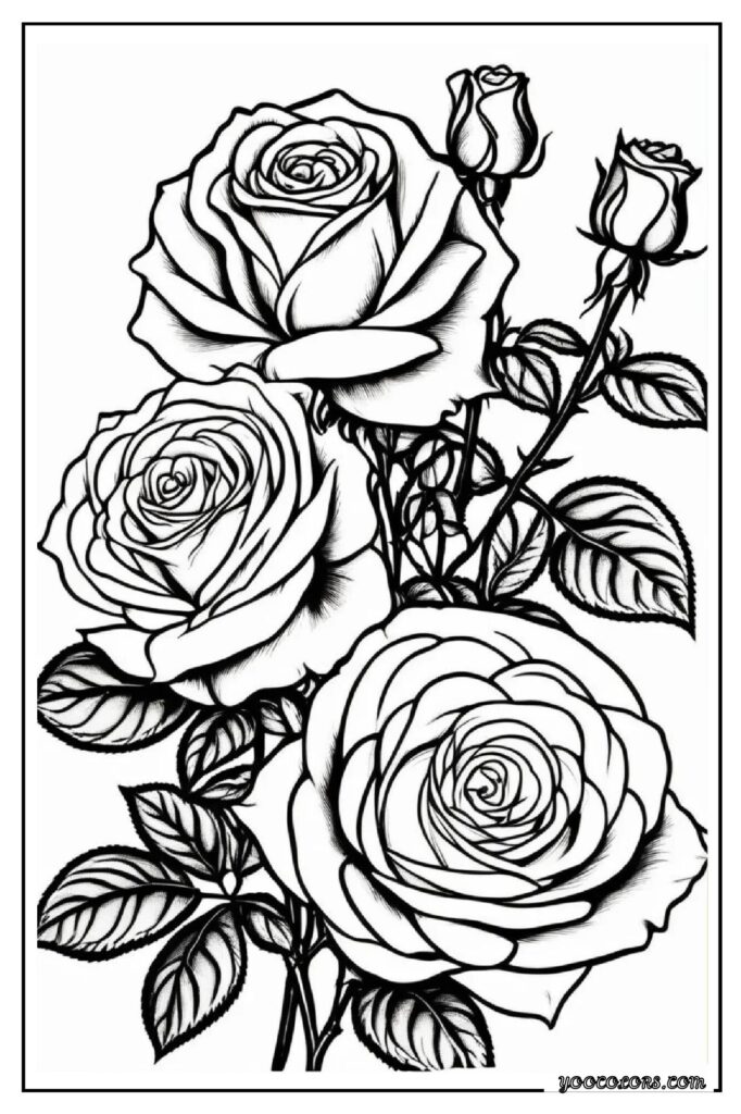 Rose Coloring Pages: A Timeless, Creative Escape for Kids and Adults 2 rose coloring pages 6 pdf