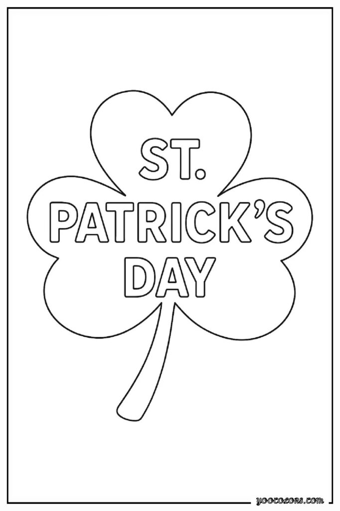 Shamrock Coloring Pages: A Fun, Easy Way to Celebrate St. Patrick’s Day with Kids 11 shamrock COLORING PAGES 8 pdf