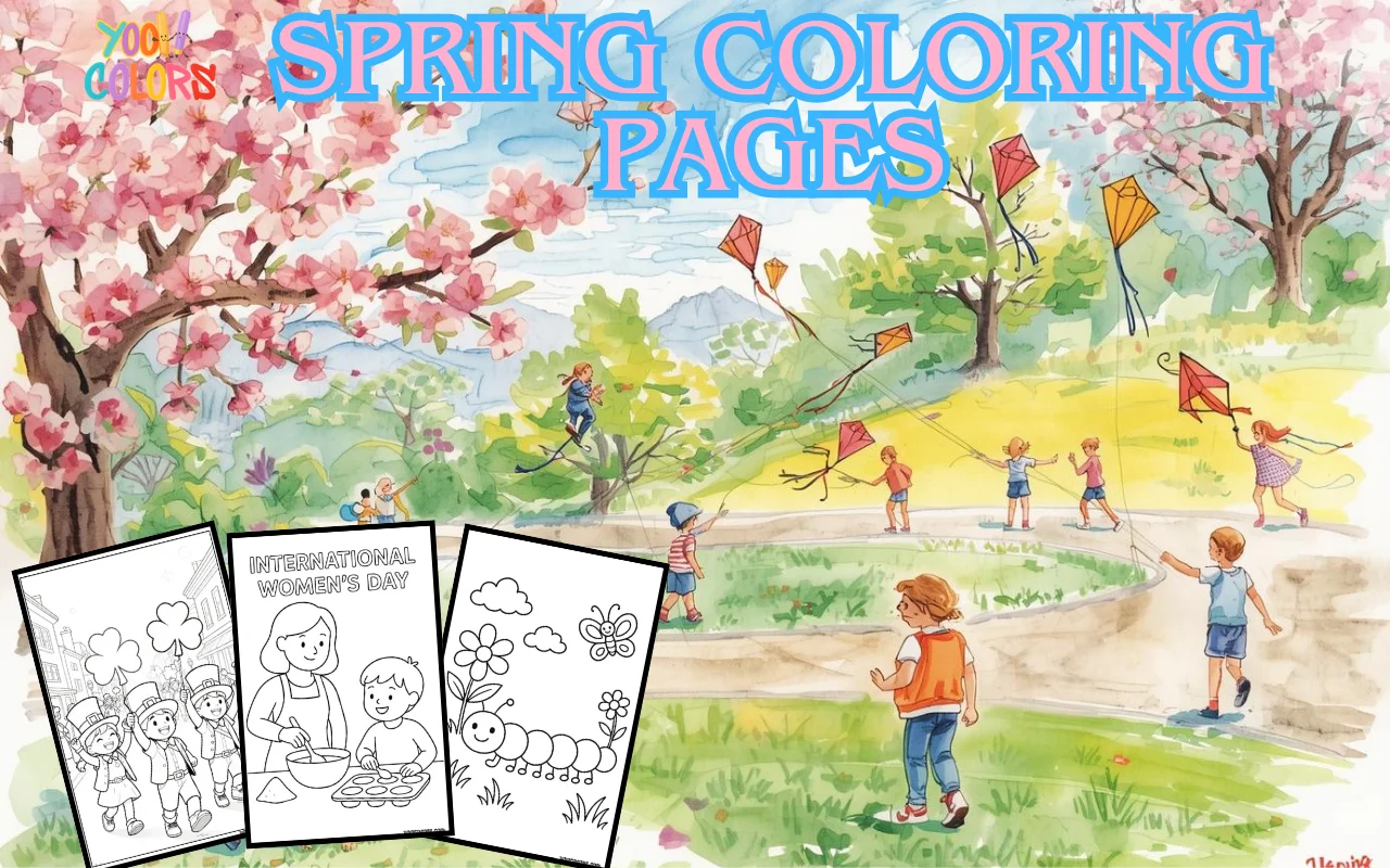 Spring Coloring Pages Free Printable For Kids & Adults