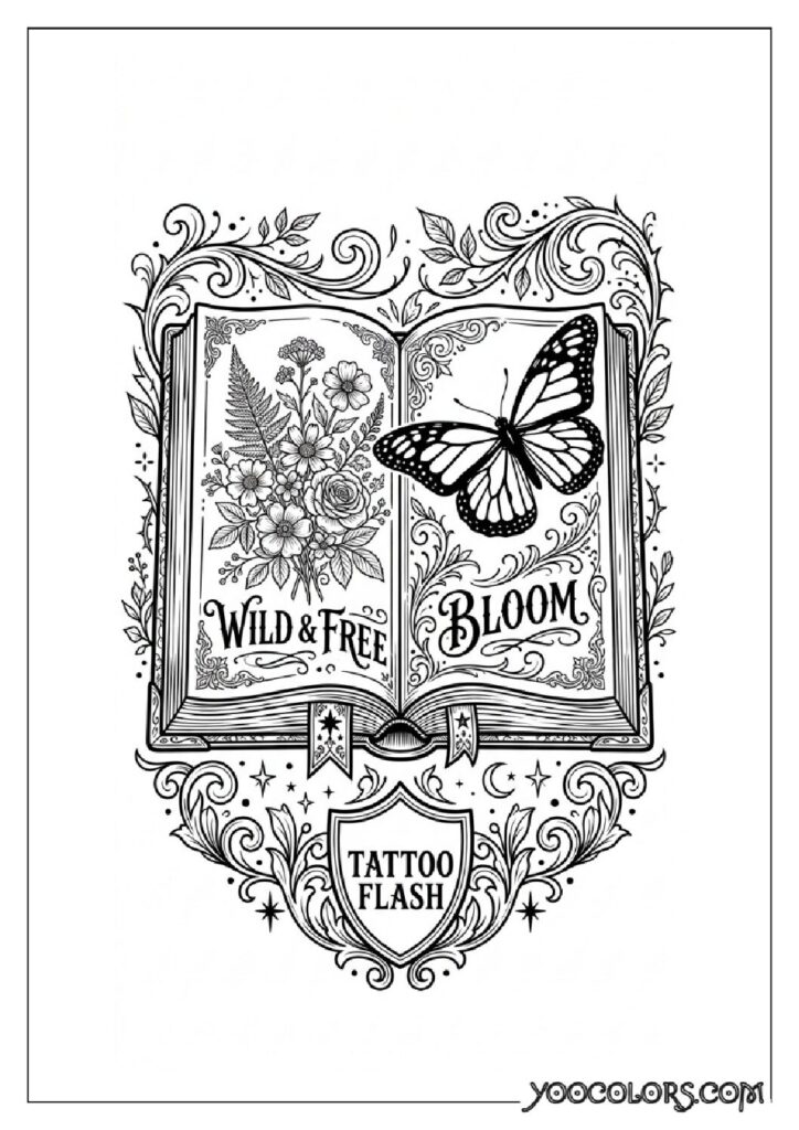 Dope Coloring Pages for Adults: Free Printables to Steal Back Your Quiet Time 8 Butterfly resting on open book 202608282024 1 pdf