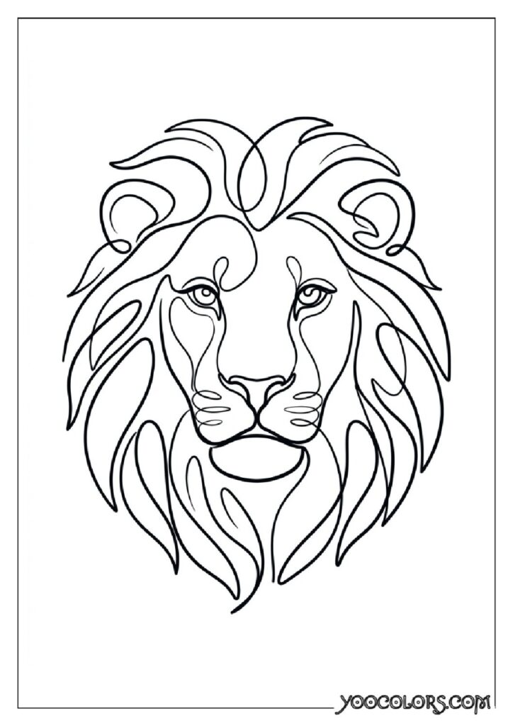 Dope Coloring Pages for Adults: Free Printables to Steal Back Your Quiet Time 30 Continuous line lion face 202608291400 pdf