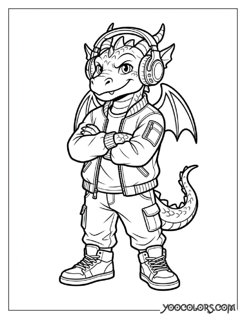 Dope Coloring Pages: The Free Printable Pack Your Kids (and You) Will Actually Be Excited About 12 Dragon wearing headphones and ja… 202608281541 pdf