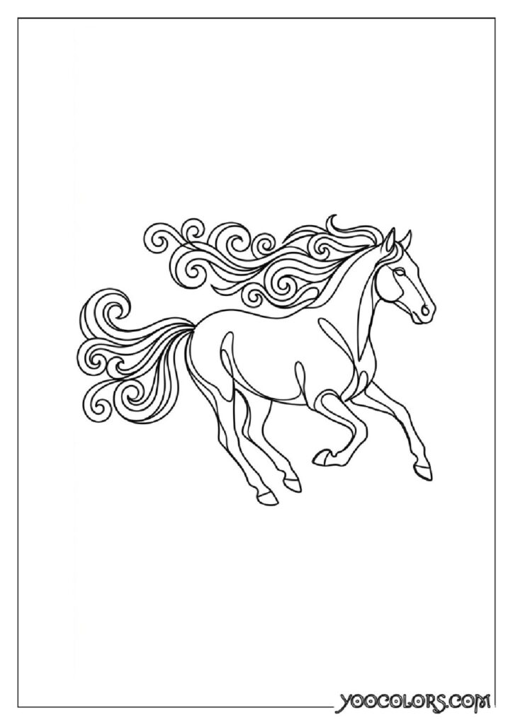 Dope Coloring Pages for Adults: Free Printables to Steal Back Your Quiet Time 36 Horse in motion line art 202608291400 pdf