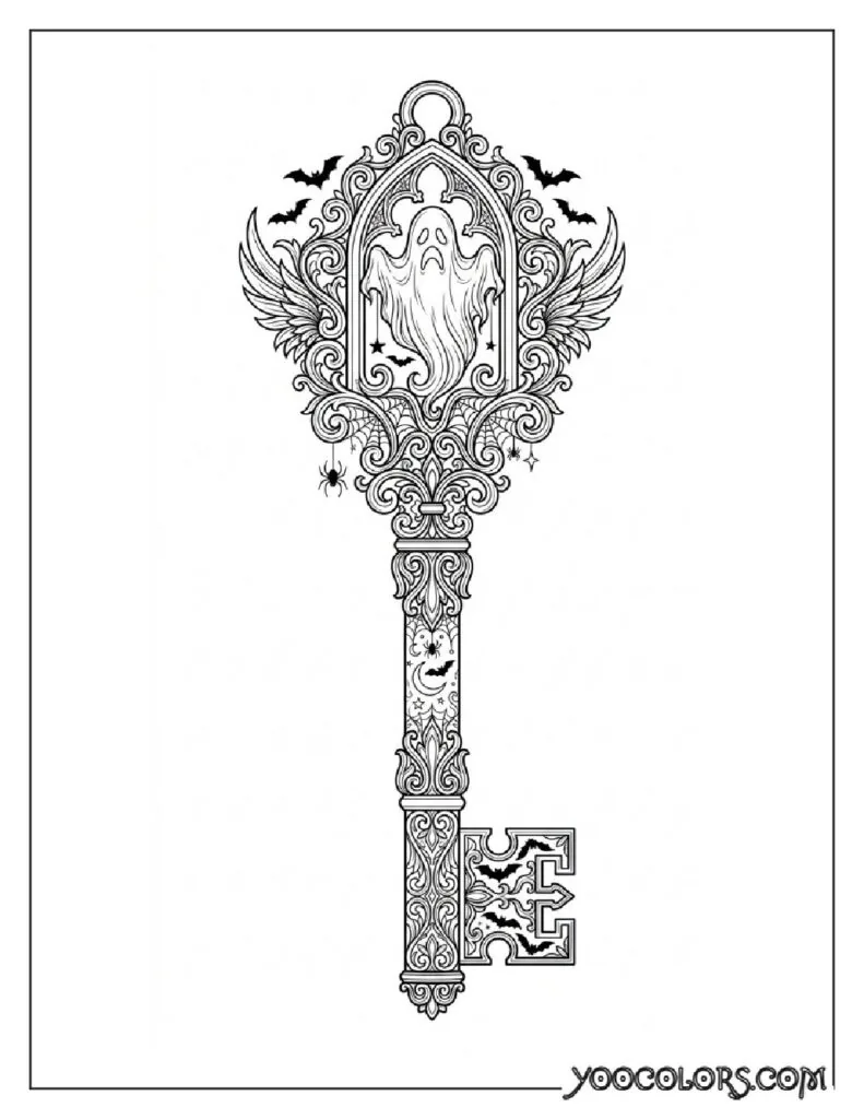 Dope Coloring Pages: The Free Printable Pack Your Kids (and You) Will Actually Be Excited About 15 Ornate gothic key coloring page 202608281541 pdf