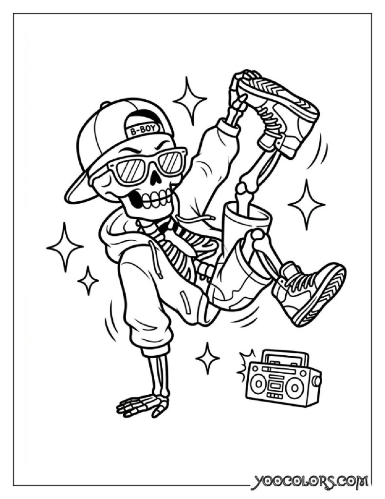 Dope Coloring Pages: The Free Printable Pack Your Kids (and You) Will Actually Be Excited About 22 Skeleton break dancing coloring … 202608281541 pdf