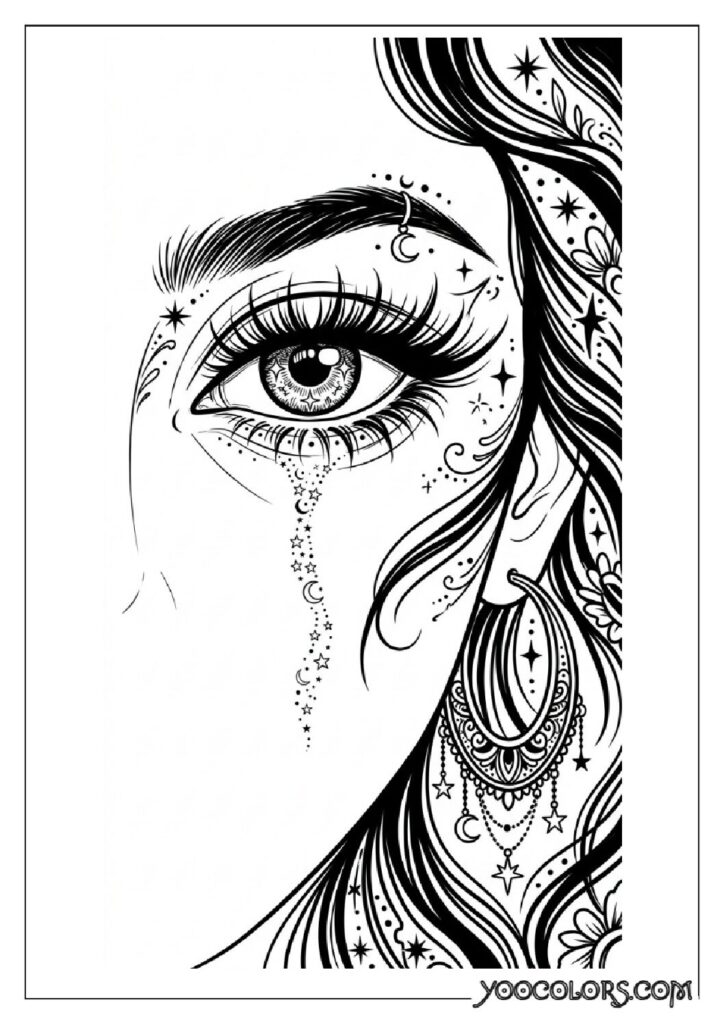 Dope Coloring Pages for Adults: Free Printables to Steal Back Your Quiet Time 21 Woman eye line art illustration 202608282024 pdf