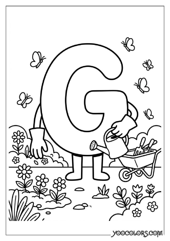 Alphabet Coloring Pages: The Free Printable Pack That Makes Learning Letters Actually Fun 9 Gardener watering flowers colori… 202609020001 pdf