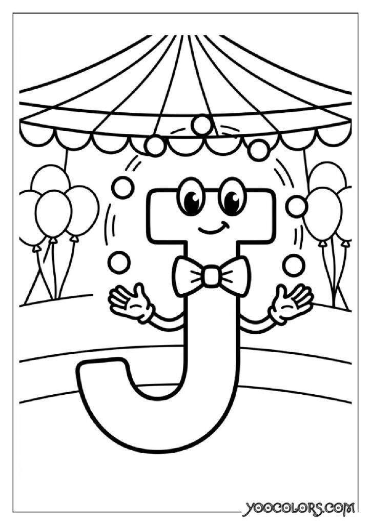 Alphabet Coloring Pages: The Free Printable Pack That Makes Learning Letters Actually Fun 12 Juggler juggling colorful balls 202609020001 pdf