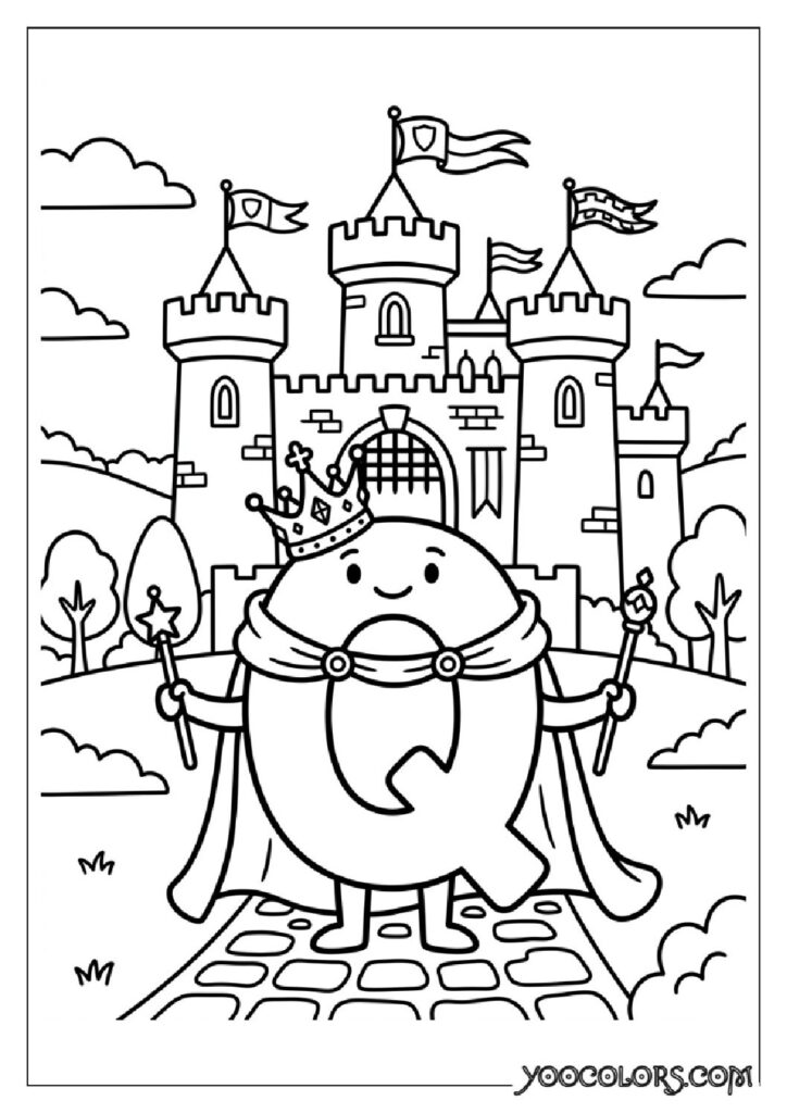 Alphabet Coloring Pages: The Free Printable Pack That Makes Learning Letters Actually Fun 19 Letter Q wearing crown 202609020001 pdf