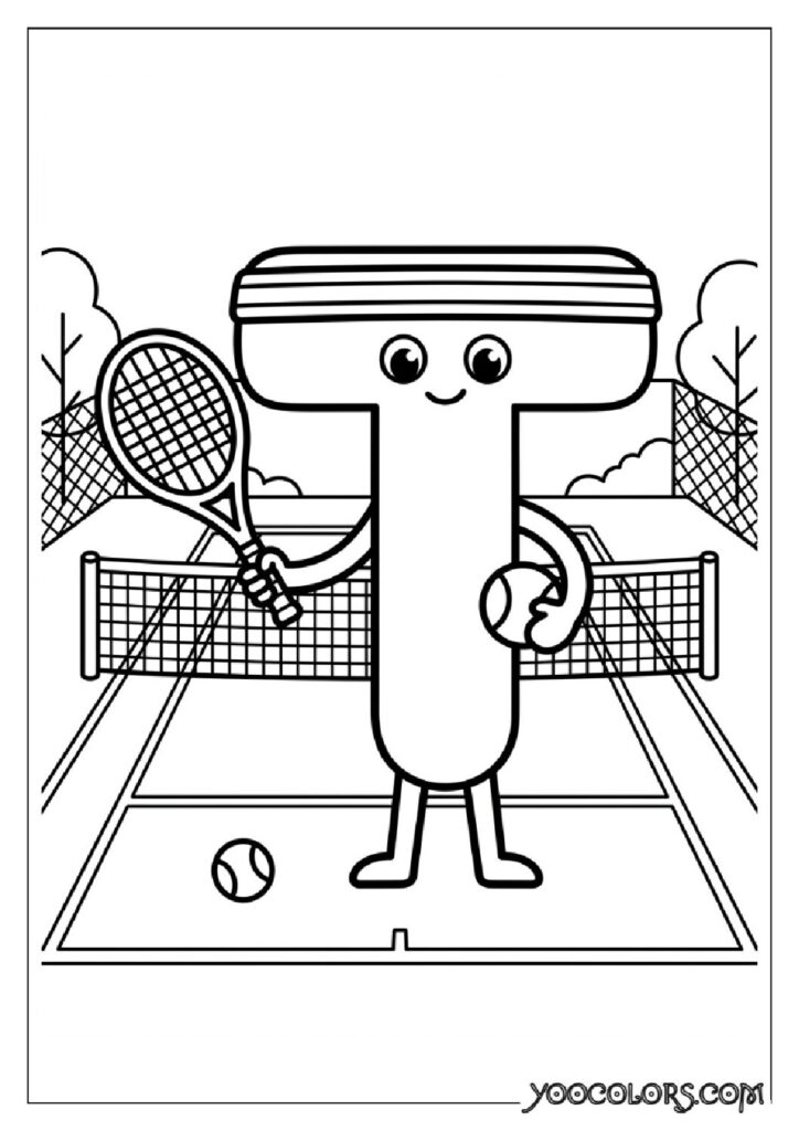 Alphabet Coloring Pages: The Free Printable Pack That Makes Learning Letters Actually Fun 22 Letter T tennis player 202609020001 pdf
