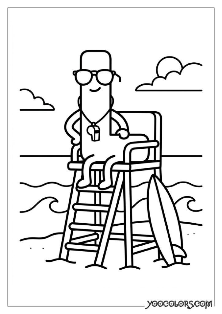 Alphabet Coloring Pages: The Free Printable Pack That Makes Learning Letters Actually Fun 14 Lifeguard sitting on beach chair 202609020001 pdf