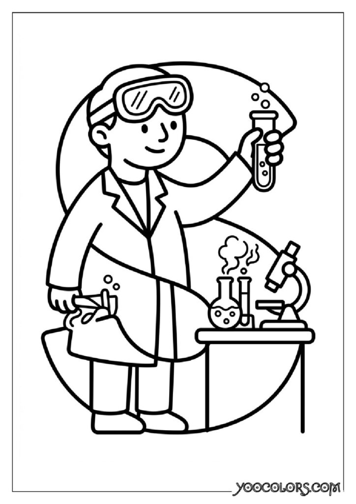 Alphabet Coloring Pages: The Free Printable Pack That Makes Learning Letters Actually Fun 21 Scientist letter S coloring page 202609020001 pdf