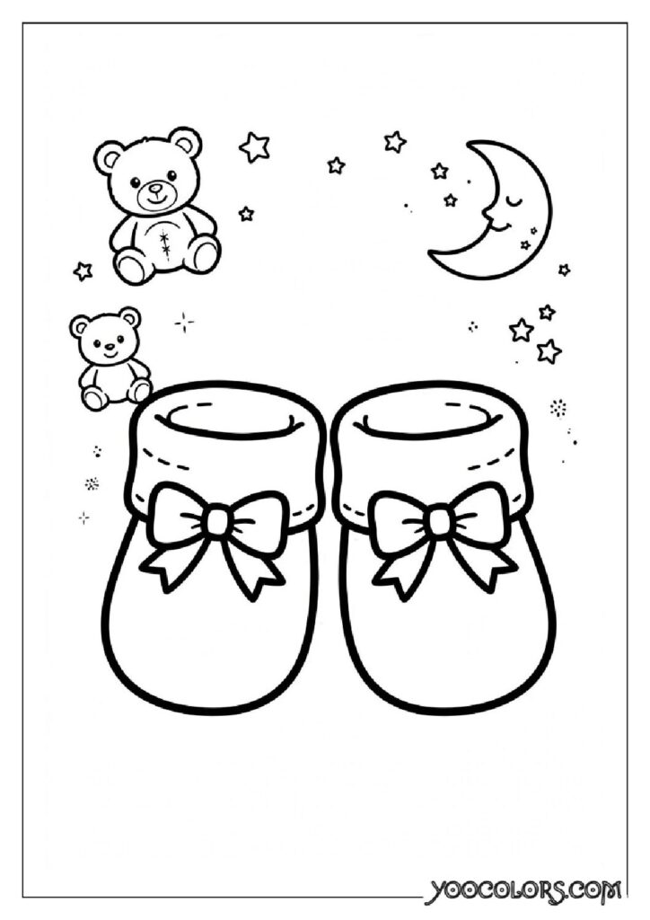 Shoe Coloring Pages 8 baby booties coloring page pdf