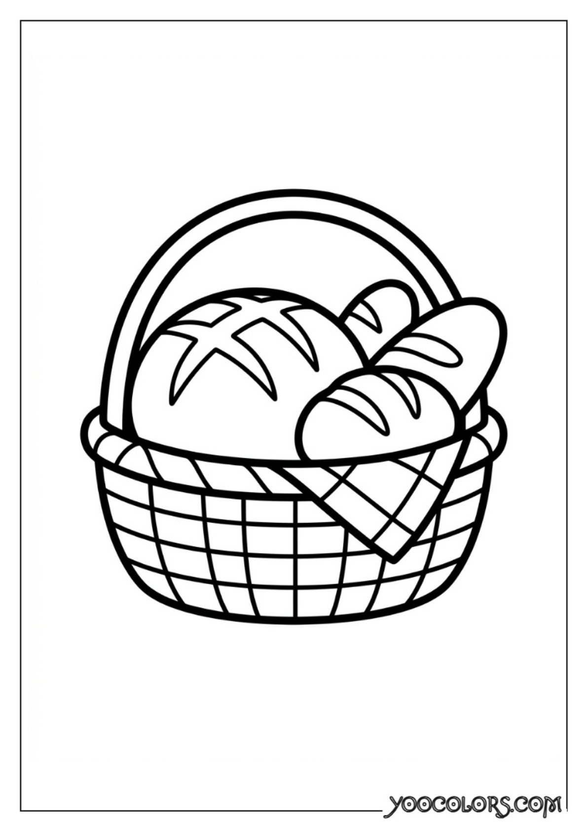 Nativity Coloring Pages: Free Printable Christmas Scenes for Kids 8 Basket filled with bread outline