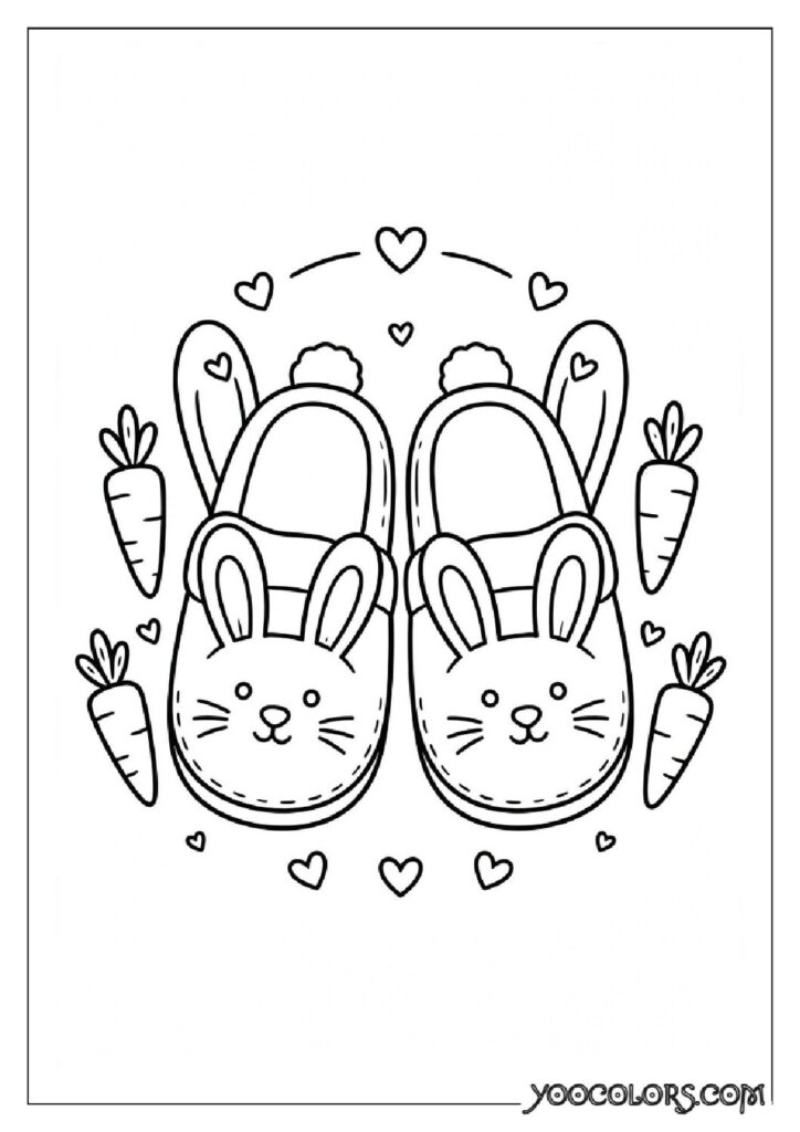 Shoe Coloring Pages 16 bunny slippers coloring page 1 pdf