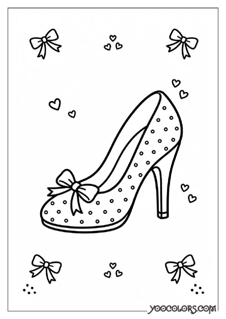 Shoe Coloring Pages 9 centered high heel coloring page pdf