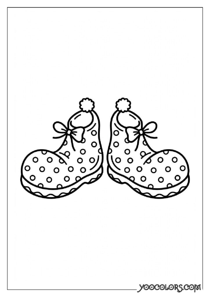 Shoe Coloring Pages 5 clown shoes polka dots pdf
