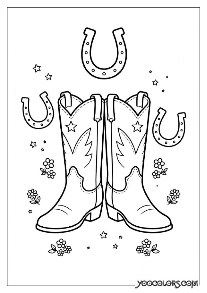 Shoe Coloring Pages 11 cowboy boots coloring page pdf
