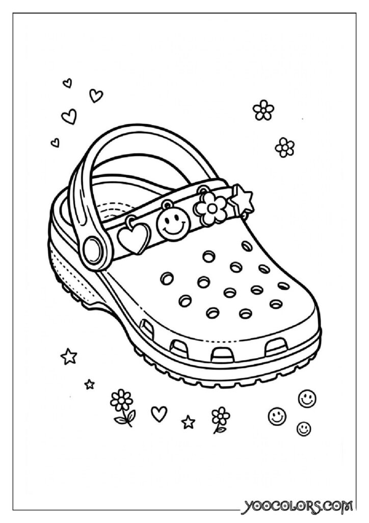Shoe Coloring Pages 12 crocs clog coloring page pdf