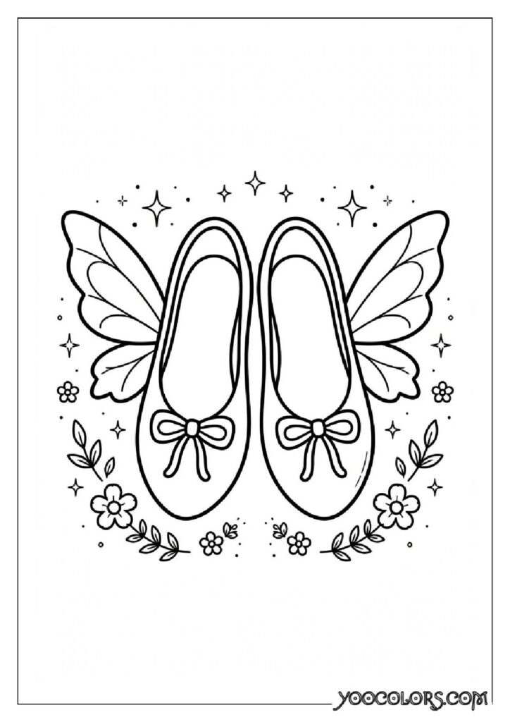 Shoe Coloring Pages 13 fairy shoes coloring page pdf