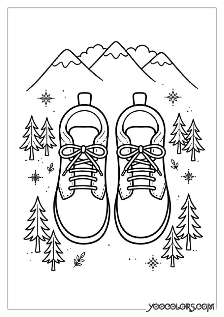 Shoe Coloring Pages 18 hiking boots coloring page pdf