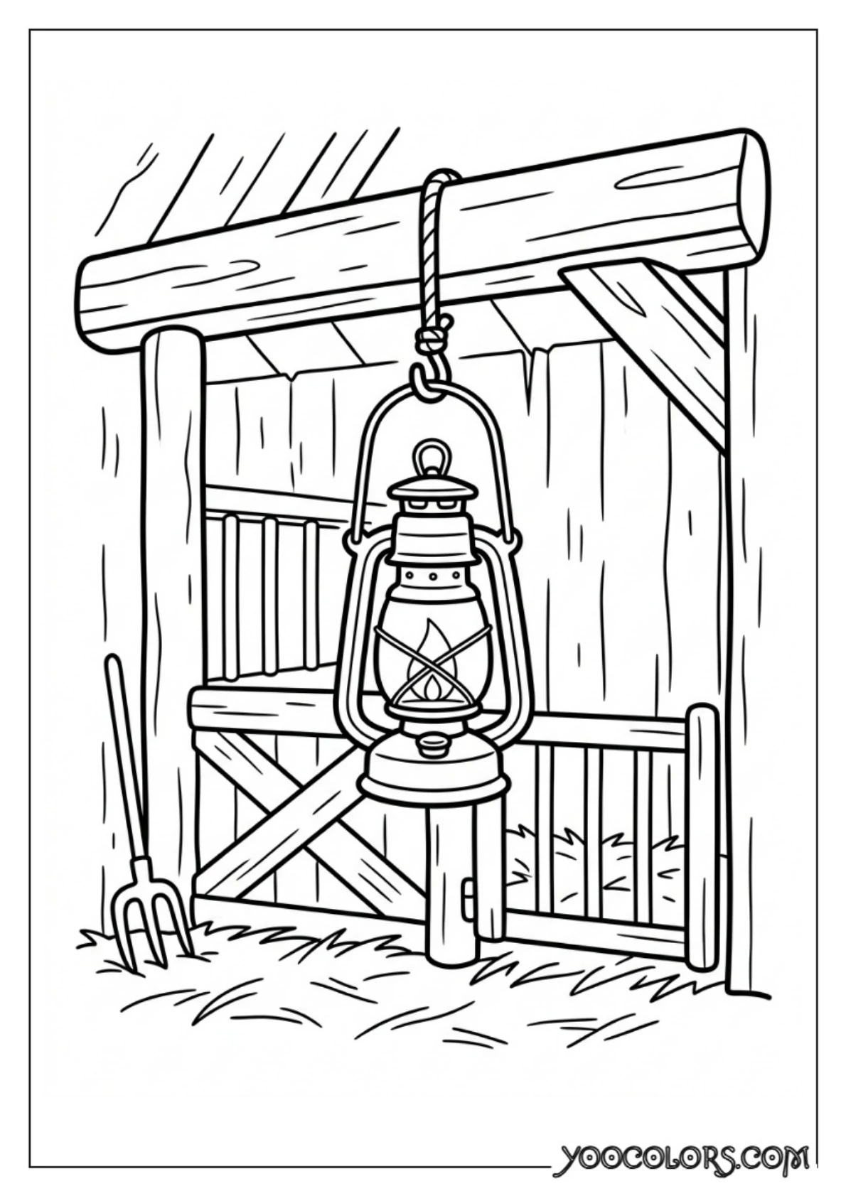 Nativity Coloring Pages: Free Printable Christmas Scenes for Kids 25 Lantern hanging inside stable