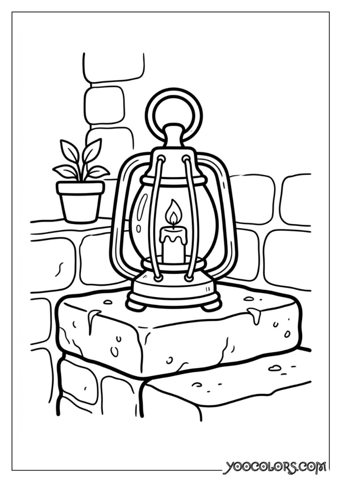 Nativity Coloring Pages: Free Printable Christmas Scenes for Kids 26 Lantern resting on stone step