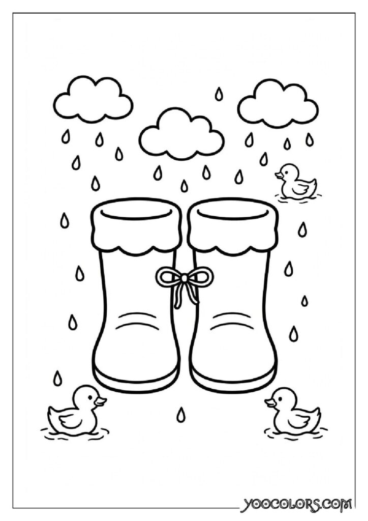 Shoe Coloring Pages 19 rain boots ducks coloring page pdf