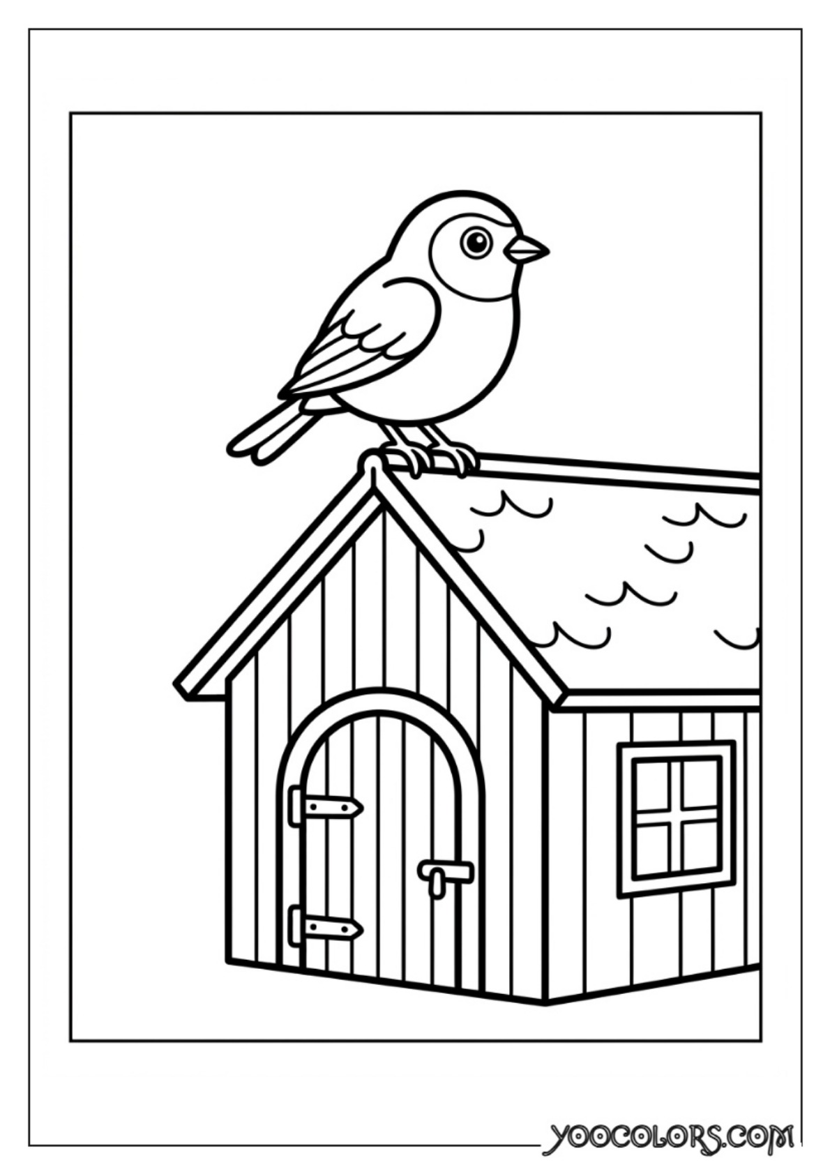 Nativity Coloring Pages: Free Printable Christmas Scenes for Kids 69 Small bird on roof