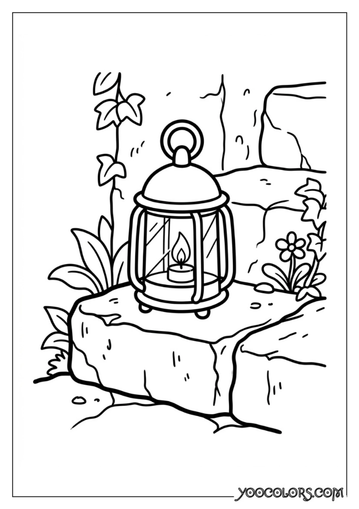 Nativity Coloring Pages: Free Printable Christmas Scenes for Kids 70 Small lantern on stone step