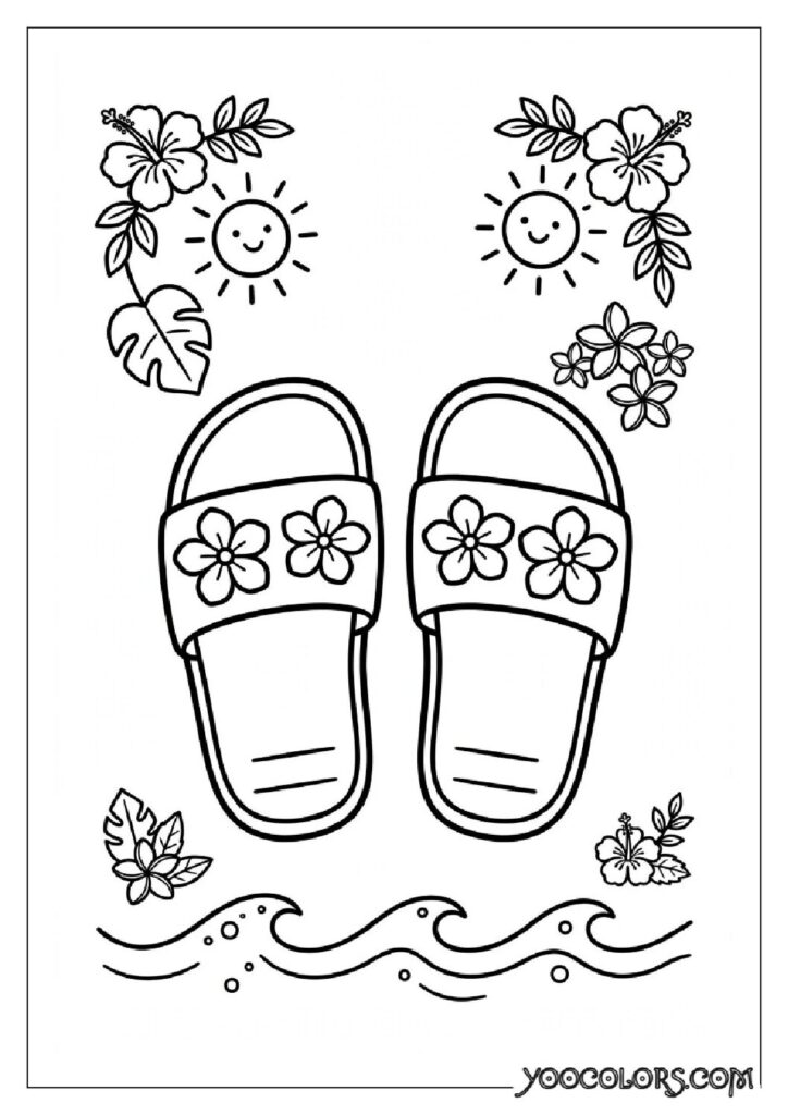 Shoe Coloring Pages 23 summer sandals coloring page pdf