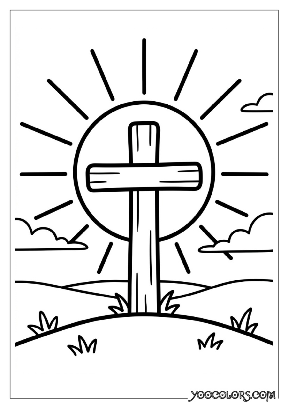 Nativity Coloring Pages: Free Printable Christmas Scenes for Kids 88 Wooden cross coloring page