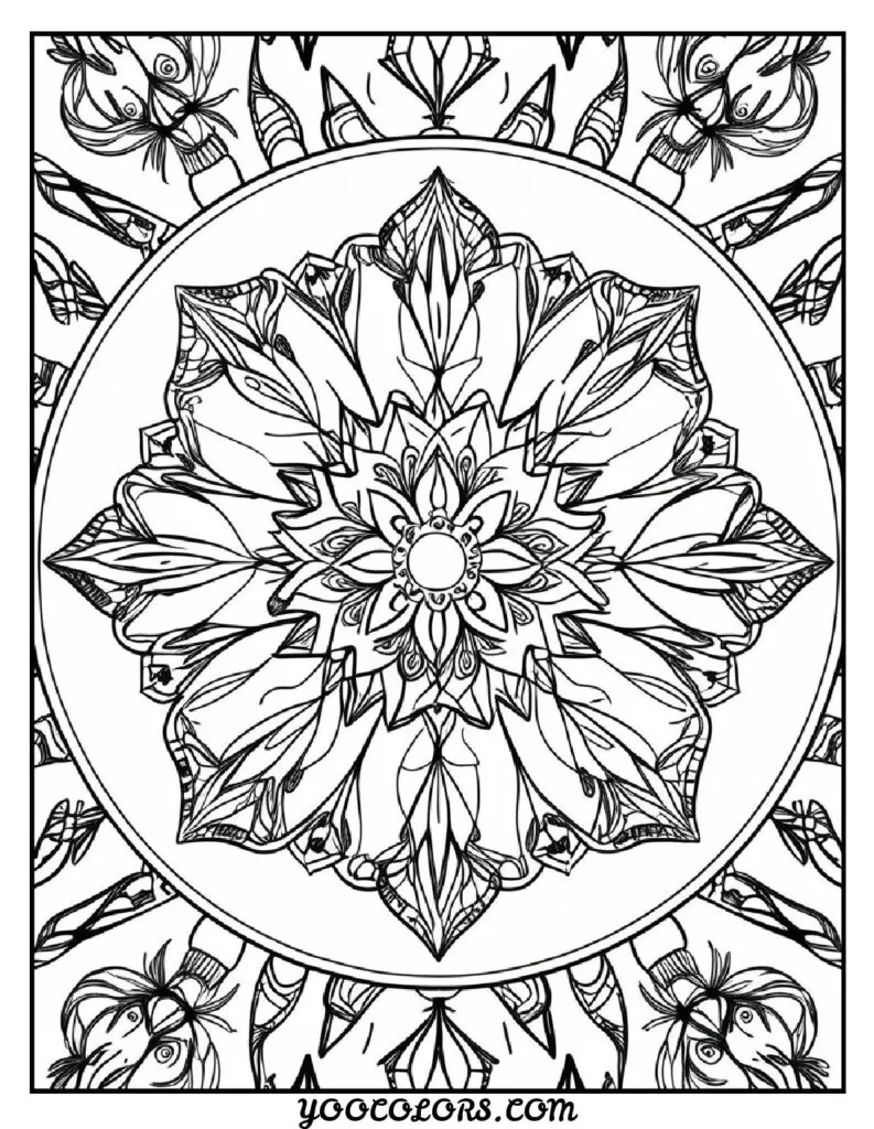 Free Printable Mandala Coloring Pages: 26 Intricate Designs Blending Art, and Spirituality 6 Mandala flowers coloring pages animal pdf