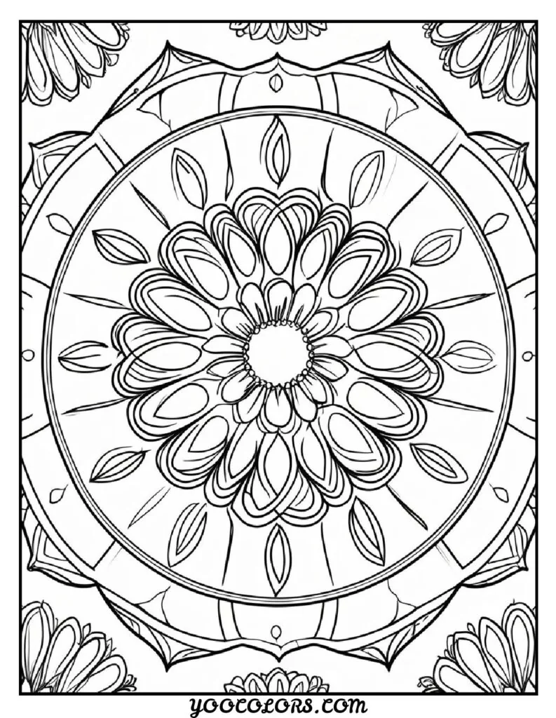 Free Printable Mandala Coloring Pages: 26 Intricate Designs Blending Art, and Spirituality 8 Mandala flowers coloring pages easy mandala design pdf
