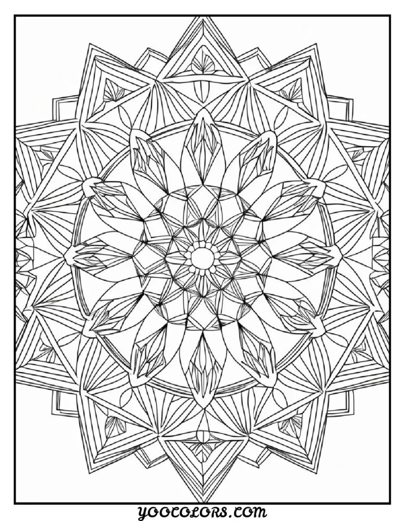Free Printable Mandala Coloring Pages: 26 Intricate Designs Blending Art, and Spirituality 4 Mandala flowers coloring pages geomatric design pdf