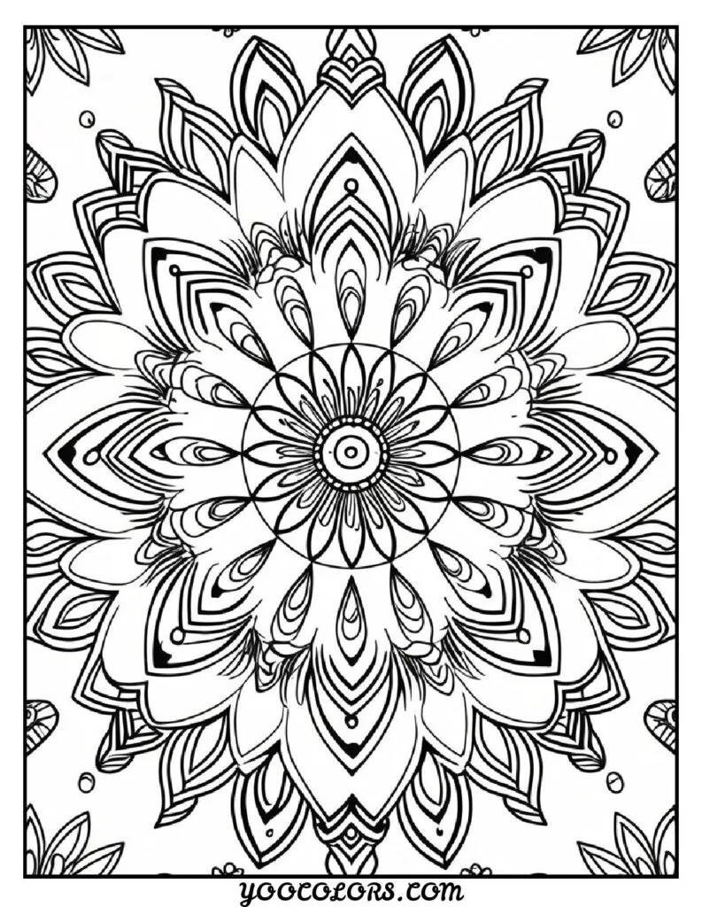 Free Printable Mandala Coloring Pages: 26 Intricate Designs Blending Art, and Spirituality 15 Mandala flowers coloring pages hand drawn mandla sheet pdf